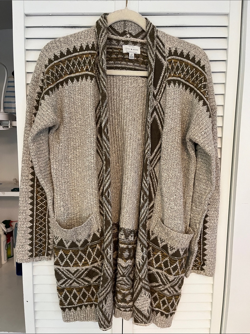 Lucky Brand Long Aztec Sweater SZ Small
